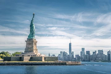 Blackout curtains Statue of liberty The statue of Liberty and Manhattan, New York City