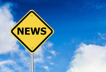 news concept on yellow sign