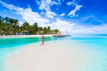 Beautiful amazing nature background. Tropical blue sun sea in Philippines . Luxury holiday resort....