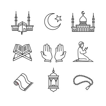 Muslim islam prayer and ramadan kareem