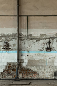 Grungy wall in abandoned building