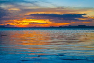 sunset  tropical sea