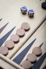 Obraz na płótnie Canvas Backgammon board and dice