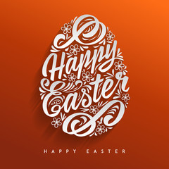 Happy Easter greeting Card, hand-drawing Lettering - 104360630