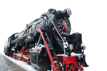 Black old train from USSR