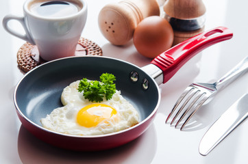 fried eggs at breakfast