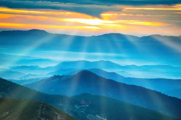 Deurstickers Blue mountains and hills under sunset © Pavlo Vakhrushev