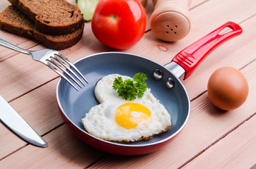 fried eggs at breakfast