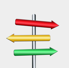 direction signs  on a white background