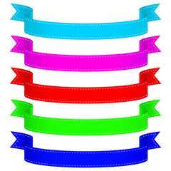 Obraz premium Ribbon Stickers. Colorful set.