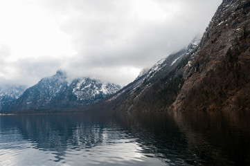 View from Konigsee lake, Berchtesgaden, Germany in the winter