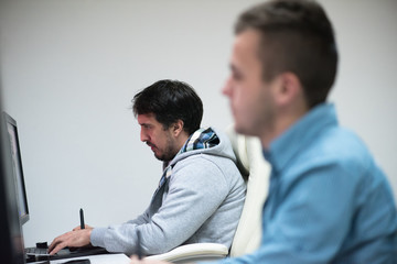 Fototapeta premium photo editor at his desk