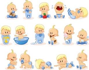 Vector illustration of baby boys