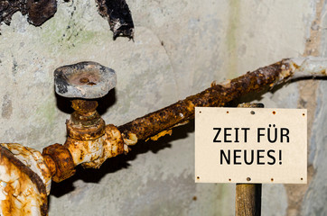 Altes Heizungsrohr mit Ventil