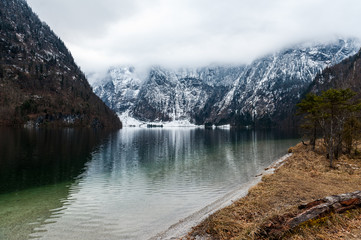 View from Konigsee lake, Berchtesgaden, Germany in the winter