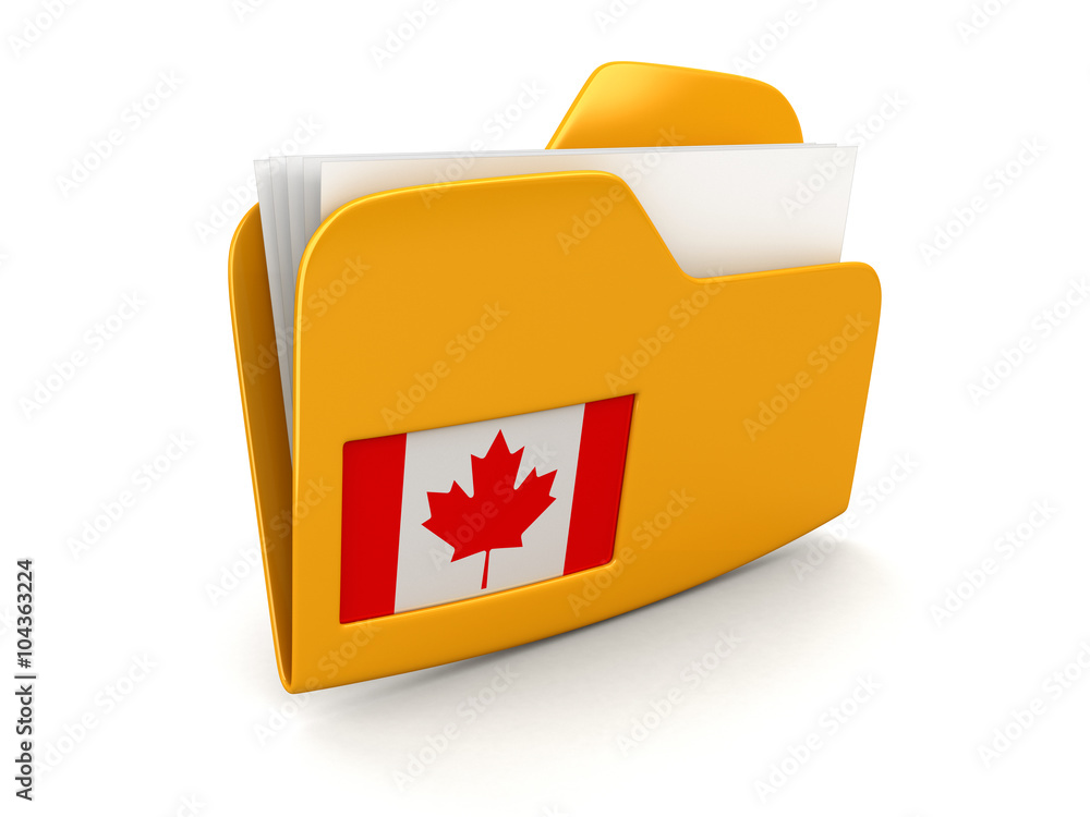 Poster folder and lists with canadian flag. image with clipping path