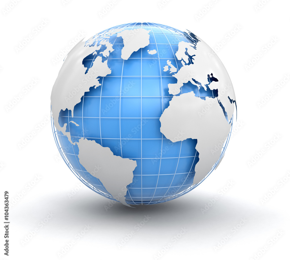 Poster 3d globe. image with clipping path