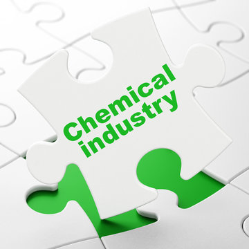 Manufacuring concept: Chemical Industry on puzzle background