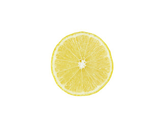 Slice of lemon isolated on white