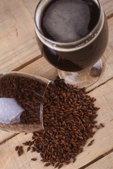 Dark beer and malt