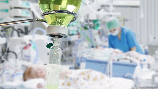 IV Drip in pediatric intensive care unit.