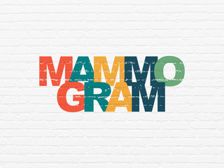 Medicine concept: Mammogram on wall background