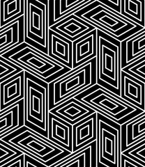 Vector modern seamless geometry pattern trippy, black and white abstract geometric background, pillow print, monochrome retro texture, hipster fashion design