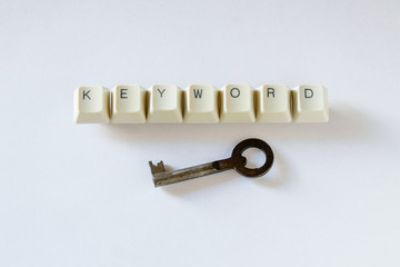 Word KEYWORD with the buttons of a keyboard and a clue