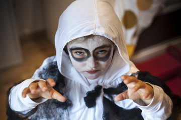 Girl in a ghost costume