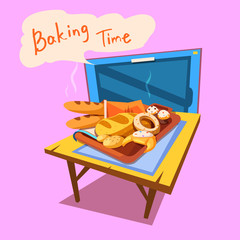 Bakery cartoon illustration