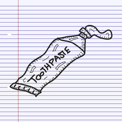 Simple doodle of a tube of toothpaste