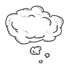 Simple doodle of a thought bubble