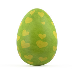 green easter egg isolated on white background