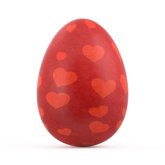 red easter egg isolated on white background