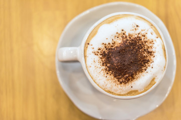 hot coffee in white cup