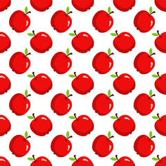 Seamless pattern with cartoon apples