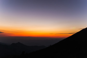 silhouette Mountain sunset