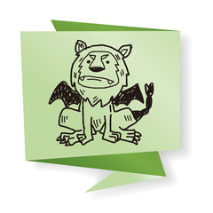 lion monster doodle