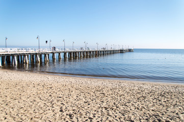 Obraz premium View on A pier in Gdynia Orlowo at Baltic sea.