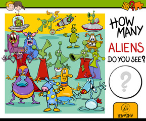 counting aliens task for kids