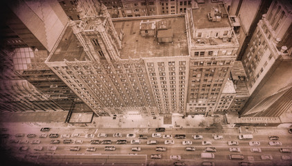 Fototapety  Vintage widok na panoramę Nowego Jorku