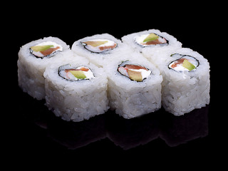 sushi, rolls