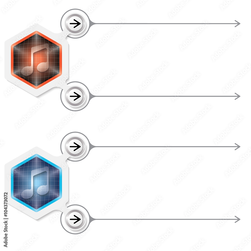 Poster two abstract frames for your text and music symbol