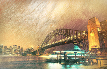 Obraz premium Vintage photo of Sydney, Australia