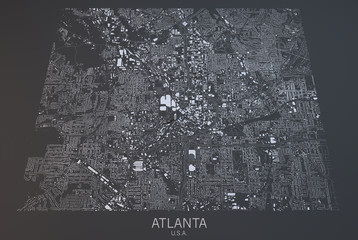 Cartina Atlanta, vista satellitare, Stati Uniti