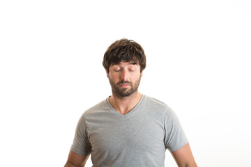Obraz premium young man with closed eyes