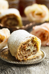 Strudel with nuts and rose water