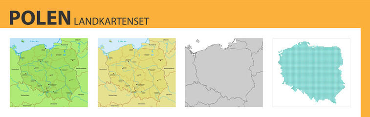 Obraz premium Landkartenset Polen