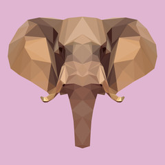 abstract geometric polygonal elephant