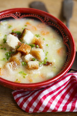 Vegetable soup with semolina